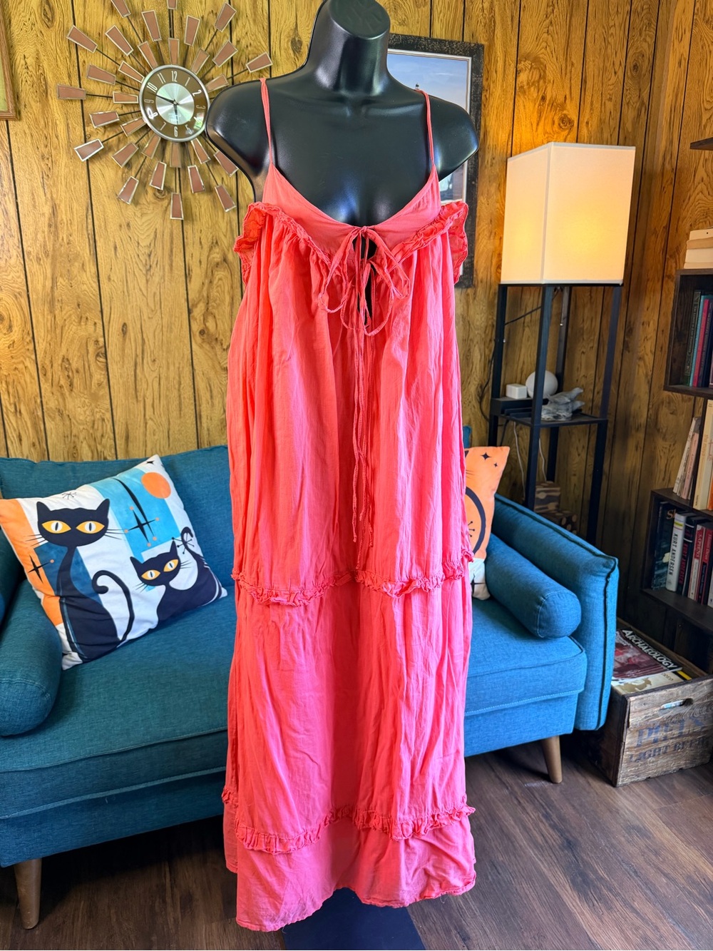 Banditas From Marseille Coral Maxi Dress